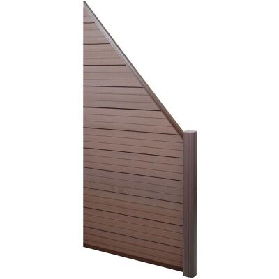Recinzione privacy HHG Sarthe - Pali in alluminio, pannello WPC, 0,95m, marrone Recinzione privacy HHG Sarthe - Pali in alluminio, pannello WPC, 0,95m, marrone