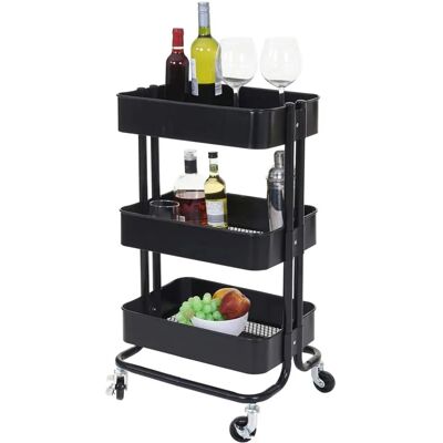 Chariot de cuisine Mendler noir - 3 paniers, 20kg - Publicité Chariot de cuisine Mendler noir - 3 paniers, 20kg - Publicité