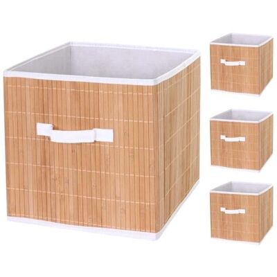 Ensemble de 4 boîtes de rangement en bambou Mendler - Pliables, Naturel - Publicité Ensemble de 4 boîtes de rangement en bambou Mendler - Pliables, Naturel - Publicité