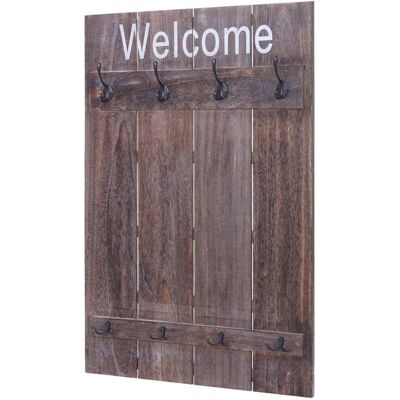 HHG - 921 Welcome - Marrone - 91x60 cm - Appendiabiti a parete HHG - 921 Welcome - Marrone - 91x60 cm - Appendiabiti a parete