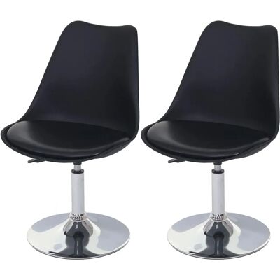MENDLER Ensemble de Chaises Pivotantes Style Scandinave - Eco-Cuir - Noir - Publicité MENDLER Ensemble de Chaises Pivotantes Style Scandinave - Eco-Cuir - Noir - Publicité