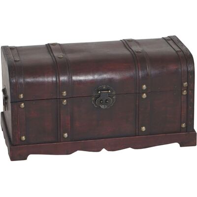 HHG Cofre del Tesoro - Madera Antigua Redonda 30x57x29cm - Almacenamiento de Tesoros HHG Cofre del Tesoro - Madera Antigua Redonda 30x57x29cm - Almacenamiento de Tesoros
