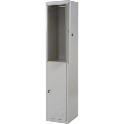 MENDLER - Casier double acier 45x38x185cm Gris Clair - Locker - Publicité MENDLER - Casier double acier 45x38x185cm Gris Clair - Locker - Publicité