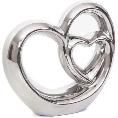 HHG - Corazón Decorativo 203 - Argento - Decorative Sculpture HHG - Corazón Decorativo 203 - Argento - Decorative Sculpture
