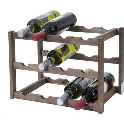 Mendler Support à Bouteilles HWC-B58 - Empilable en Bois - Publicité Mendler Support à Bouteilles HWC-B58 - Empilable en Bois - Publicité
