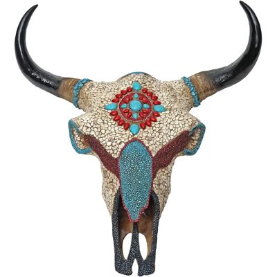 Mendler Crâne de Taureau Murale - Polyresine, Mosaïque, 51x50x25cm - Publicité Mendler Crâne de Taureau Murale - Polyresine, Mosaïque, 51x50x25cm - Publicité