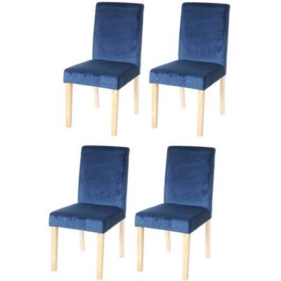 MENDLER - Lot de 4 chaises Littau Velours Pétrole - Chaises de salle à manger - Publicité MENDLER - Lot de 4 chaises Littau Velours Pétrole - Chaises de salle à manger - Publicité