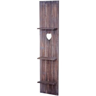 HHG - HHG-941 - Paulownia marrón - 3 niveles - estantería de pared HHG - HHG-941 - Paulownia marrón - 3 niveles - estantería de pared