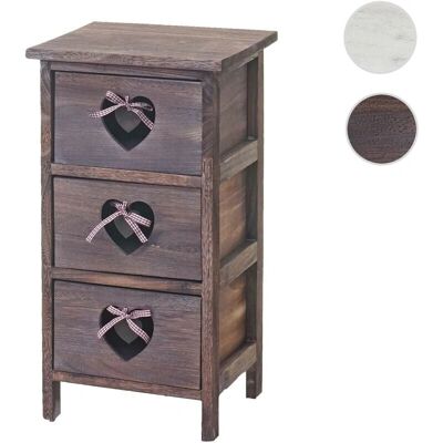Nova Mendler - Table de nuit vintage avec 3 tiroirs - Marron - Publicité Nova Mendler - Table de nuit vintage avec 3 tiroirs - Marron - Publicité
