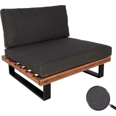 Fauteuil lounge Mendler - Bois d'acacia, coussins gris - Mobilier extérieur - Publicité Fauteuil lounge Mendler - Bois d'acacia, coussins gris - Mobilier extérieur - Publicité