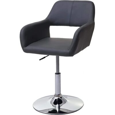 Chaise de salle à manger grise rétro en métal et écopelle Mendler - Publicité Chaise de salle à manger grise rétro en métal et écopelle Mendler - Publicité