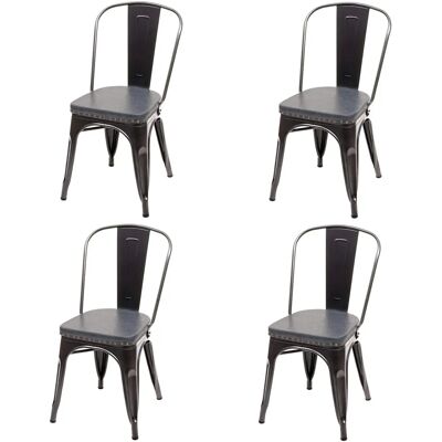 Chaises de salle à manger industrielles Mendler - Lot de 4 - Publicité Chaises de salle à manger industrielles Mendler - Lot de 4 - Publicité
