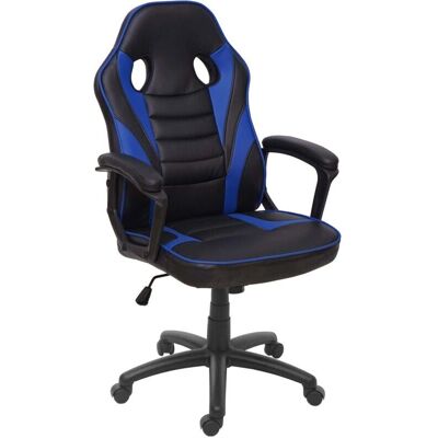 HHG - 063 - Pelle sintetica nero/blu - Sedia da ufficio HHG - 063 - Pelle sintetica nero/blu - Sedia da ufficio