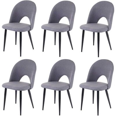 Silla de comedor de tela gris HHG 209 - Juego de 6 Silla de comedor de tela gris HHG 209 - Juego de 6