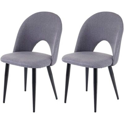HHG Modelo 205 Sillas de comedor gris oscuro - Juego de 2 HHG Modelo 205 Sillas de comedor gris oscuro - Juego de 2