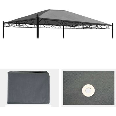 HHG - Cadice - 3x4m - Grigio - Copertura tetto gazebo HHG - Cadice - 3x4m - Grigio - Copertura tetto gazebo