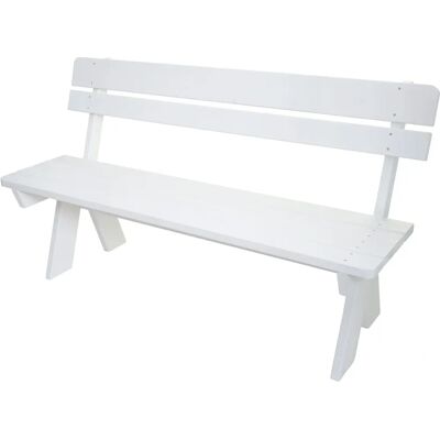 Banque de jardin Mendler HWC-L66 - Banc en bois, 148cm, Blanc - Publicité Banque de jardin Mendler HWC-L66 - Banc en bois, 148cm, Blanc - Publicité