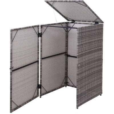 Housse pour Poubelle Grise MENDLER - 66x65x110cm - Acier & Polyrattan - Publicité Housse pour Poubelle Grise MENDLER - 66x65x110cm - Acier & Polyrattan - Publicité