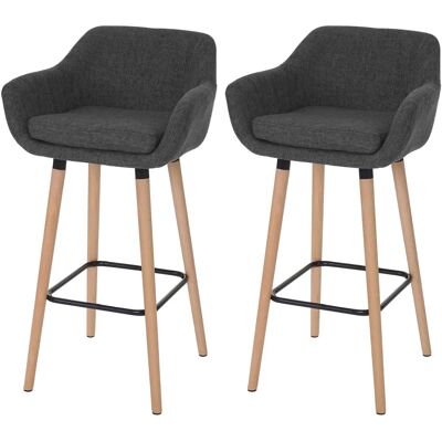 MENDLER Tabourets de bar scandinaves en bois - Lot de 2 - Gris foncé - Publicité MENDLER Tabourets de bar scandinaves en bois - Lot de 2 - Gris foncé - Publicité