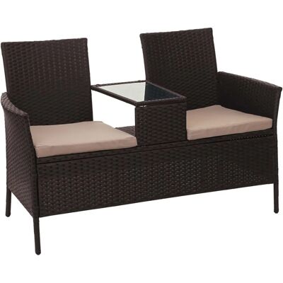 HEGELE - HHG-243 - Marrone - Polirattan - Sofa HEGELE - HHG-243 - Marrone - Polirattan - Sofa