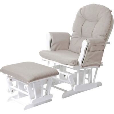 Fauteuil à bascule Mendler HWC-C76 - Crème et Blanc - 1 Place - Publicité Fauteuil à bascule Mendler HWC-C76 - Crème et Blanc - 1 Place - Publicité