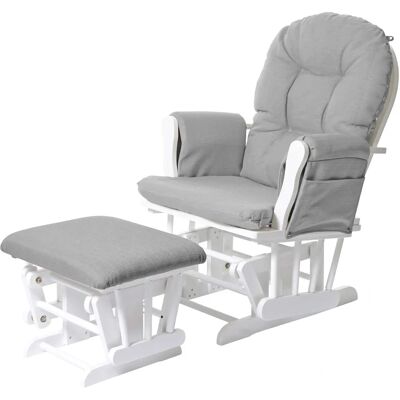 Mendler Nova - Fauteuil à bascule avec repose-pied rembourré - Relaxant, Bois & Tissu - Publicité Mendler Nova - Fauteuil à bascule avec repose-pied rembourré - Relaxant, Bois & Tissu - Publicité