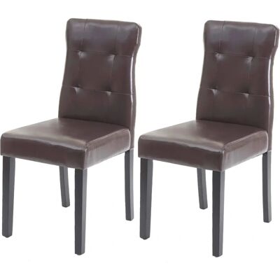 Chaises de salle à manger MENDLER - Éco-cuir Marron - Set de 2 - Publicité Chaises de salle à manger MENDLER - Éco-cuir Marron - Set de 2 - Publicité