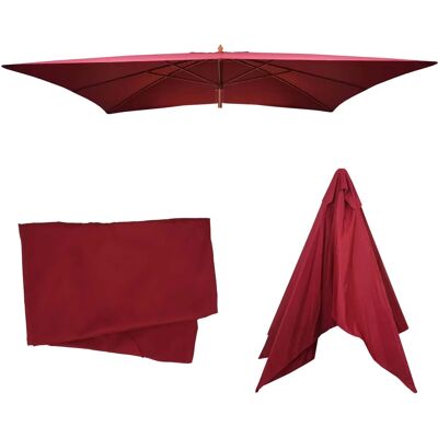 Housse en polyester Bordeaux pour parasol 3x4m - Publicité Housse en polyester Bordeaux pour parasol 3x4m - Publicité