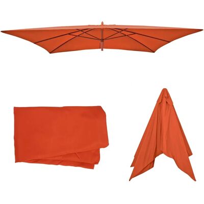 Housse de parasol rectangle en terre cuite - UV 50 protection - Publicité Housse de parasol rectangle en terre cuite - UV 50 protection - Publicité