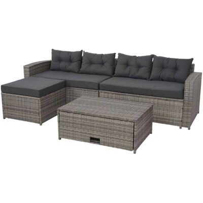 HHG - HHG 080 - Grau - Poly Rattan - Gartenset HHG - HHG 080 - Grau - Poly Rattan - Gartenset