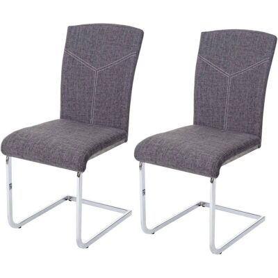 HHG - Sillas de comedor Modelo 524 Grises - Juego de 2 HHG - Sillas de comedor Modelo 524 Grises - Juego de 2