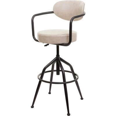 Tabouret de bar industriel beige réglable pivotant - Mendler - Publicité Tabouret de bar industriel beige réglable pivotant - Mendler - Publicité