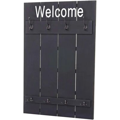 HHG - 921 Welcome - Grigio scuro - 91x60 cm - Wall coat rack HHG - 921 Welcome - Grigio scuro - 91x60 cm - Wall coat rack