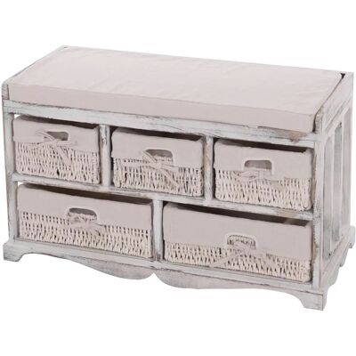 HHG - 5-drawer dresser - Bianco - shabby vintage - Dresser bench HHG - 5-drawer dresser - Bianco - shabby vintage - Dresser bench