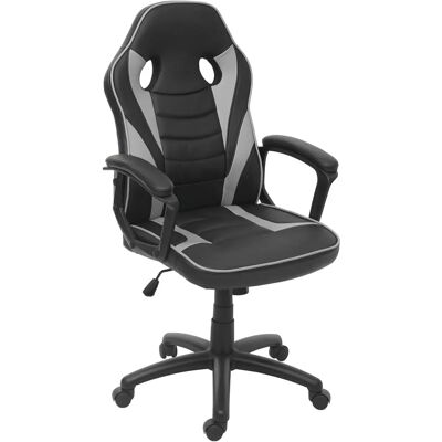 HHG - HHG-063 - Pelle sintetica - Nero/Grigio - Sedia da ufficio HHG - HHG-063 - Pelle sintetica - Nero/Grigio - Sedia da ufficio