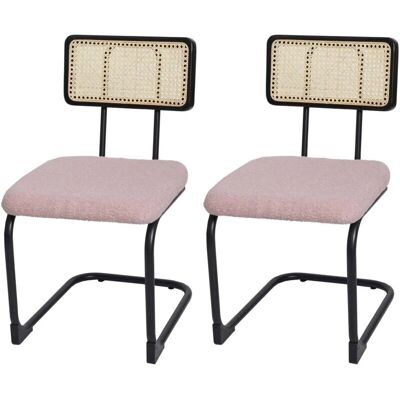 HHG - 712 - Rosa - Bouclé Tela - Rocking chair HHG - 712 - Rosa - Bouclé Tela - Rocking chair