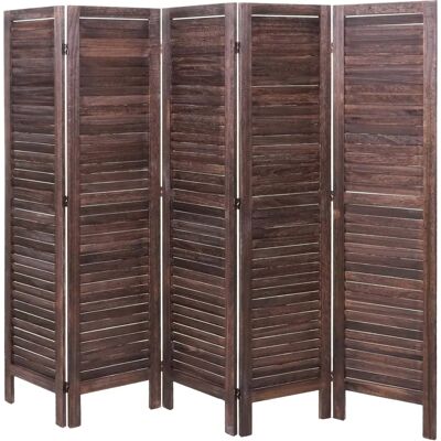 Hwc-G30 Raumteiler - 5 Paneele Shabby Chic Braun Hwc-G30 Raumteiler - 5 Paneele Shabby Chic Braun