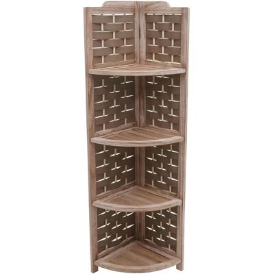 HHG - 655 - Madera de paulownia - Marrón - Estantería esquinera HHG - 655 - Madera de paulownia - Marrón - Estantería esquinera