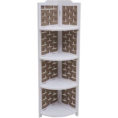 HHG - 655 - Madera de paulownia 110 cm - Estantería esquinera HHG - 655 - Madera de paulownia 110 cm - Estantería esquinera