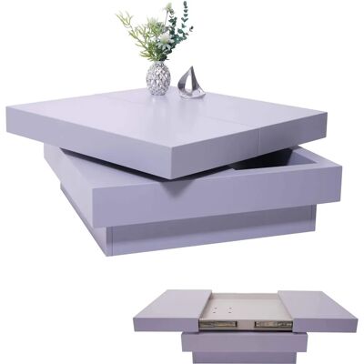 Table basse Mendler - Carrée Pivotante Extensible MDF Gris - Publicité Table basse Mendler - Carrée Pivotante Extensible MDF Gris - Publicité