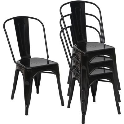 Chaises de Salle à Manger en Métal Industriel - Lot de 4 - Publicité Chaises de Salle à Manger en Métal Industriel - Lot de 4 - Publicité