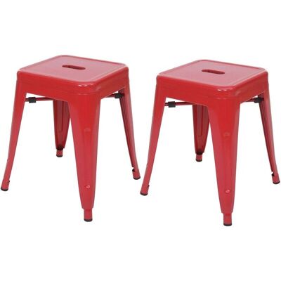 HHG 804 - Sgabelli in metallo rosso stile industriale - Sedia HHG 804 - Sgabelli in metallo rosso stile industriale - Sedia