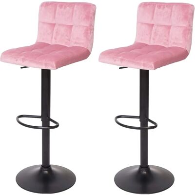 MENDLER Modèle HWC-G87 Velours Rose - Tabourets de Bar - Publicité MENDLER Modèle HWC-G87 Velours Rose - Tabourets de Bar - Publicité