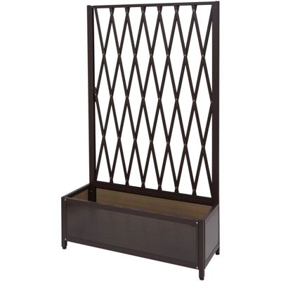 HHG 981 - marrone - 152x90x35 cm - alluminio+acciaio - graticcio HHG 981 - marrone - 152x90x35 cm - alluminio+acciaio - graticcio