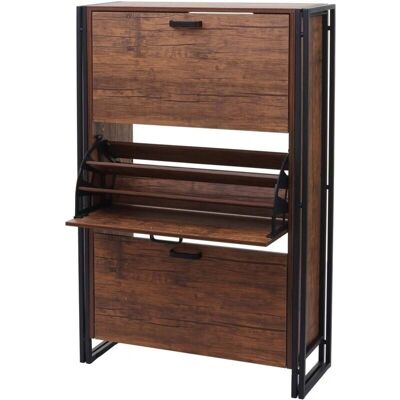 HEGELE Armario zapatero - 122x77x29cm - Roble silvestre - Serie HHG-377 HEGELE Armario zapatero - 122x77x29cm - Roble silvestre - Serie HHG-377