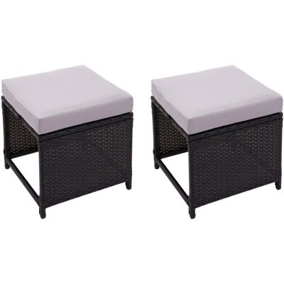 HHG - 874 - Poly rattan - Negro - Taburetes de jardín HHG - 874 - Poly rattan - Negro - Taburetes de jardín