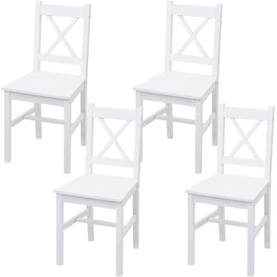 Ensemble de 4 chaises Mendler HWC-F77 Blanc Mobilier de salle à manger classique - Publicité Ensemble de 4 chaises Mendler HWC-F77 Blanc Mobilier de salle à manger classique - Publicité