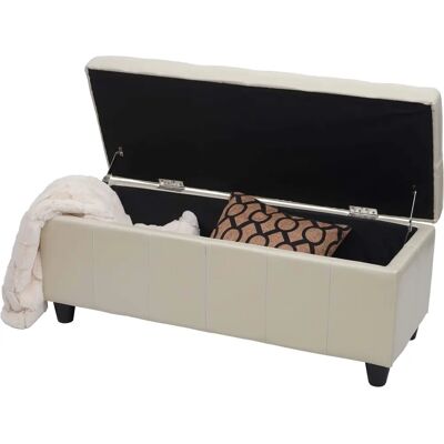 MENDLER Nova - Banc de Rangement en Eco-Cuir Beige 114x45x45cm - Meubles - Publicité MENDLER Nova - Banc de Rangement en Eco-Cuir Beige 114x45x45cm - Meubles - Publicité