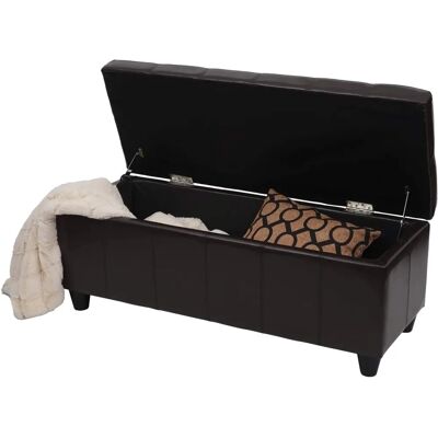 Banquette de rangement Mendler Kriens - Cuir écologique - Marron - Publicité Banquette de rangement Mendler Kriens - Cuir écologique - Marron - Publicité
