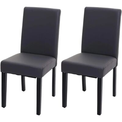 MENDLER - Ensemble 2 chaises de salle à manger en éco-cuir, gris - Chaises de salle à manger - Publicité MENDLER - Ensemble 2 chaises de salle à manger en éco-cuir, gris - Chaises de salle à manger - Publicité